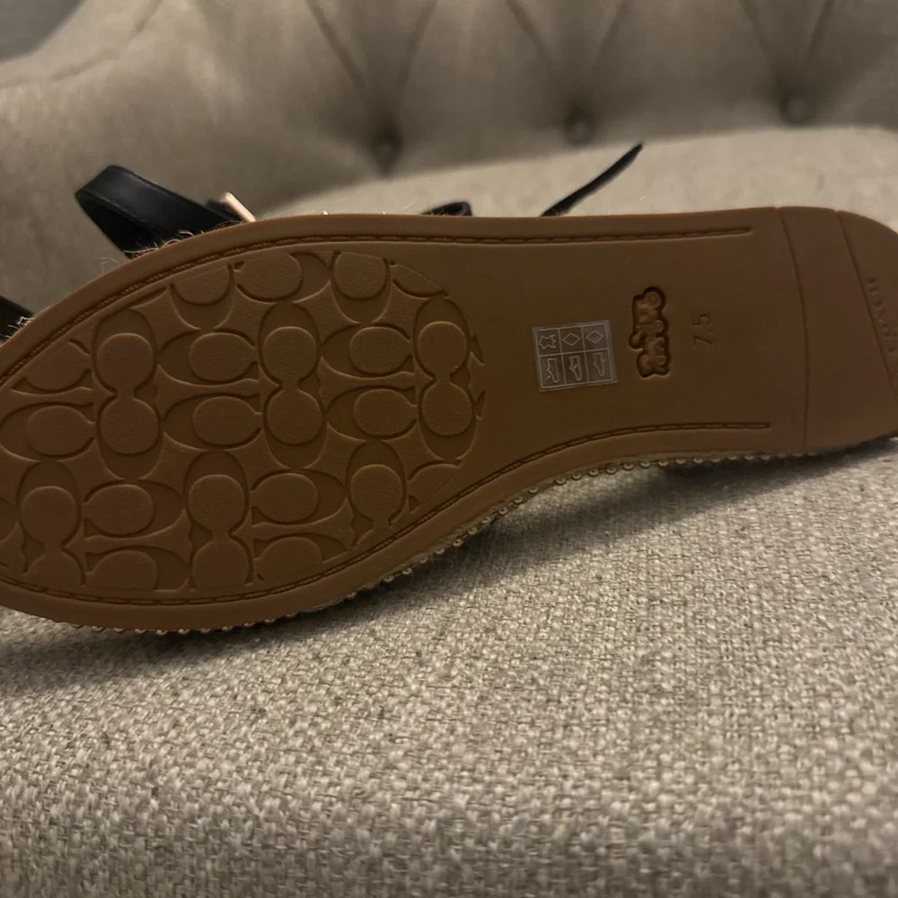 Coach Black Strappy Espadrille Sandals - Picture 2 of 2